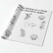Kustkerstgroeten met flora en fauna cadeaupapier (Uitgerold)