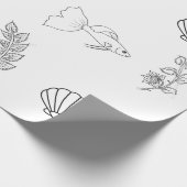 Kustkerstgroeten met flora en fauna cadeaupapier (Hoek)