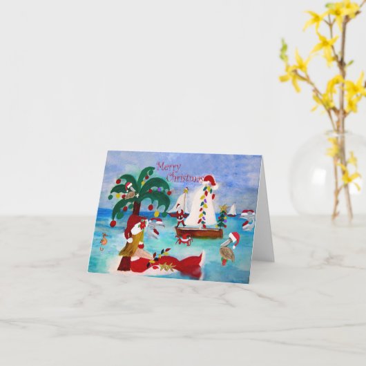 Kustkersthaven Vakantiebootparadenkaarten Kaart (Gele Bloem)