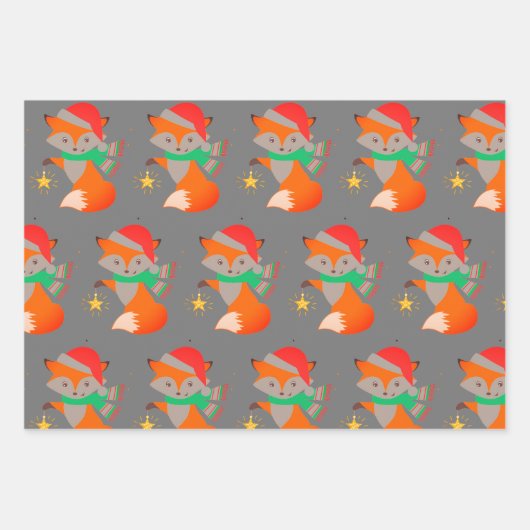 KUSTKERSTMAS-DIEREN, FLAT SHEET Wrapping Paper (Voorkant 2)