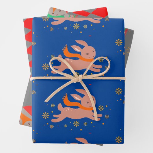 KUSTKERSTMAS-DIEREN, FLAT SHEET Wrapping Paper (In situ)