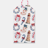 Kustkerstmonogram Bow Nautical Cadeaulabel (Achterkant)