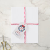 Kustkerstmonogram Bow Nautical Cadeaulabel (Met Touw)