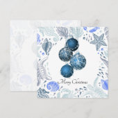 Kustkerstornamenten nautisch strand thema feestdagenkaart (Voorkant / Achterkant)