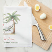 Kustkerstpalmbomen met hangmat theedoek (Quarter Fold)