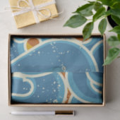 Kustkerstpatroon Retro Zon, Zee & Golven Tissuepapier (Geschenk)