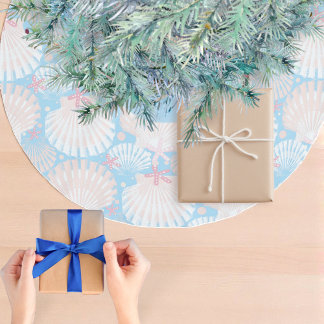 Kustkerstschelp en zeesterren kerstboom rok