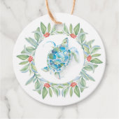 Kustkerstschildpad Waterverf Zee Bedankjes Labels (Voorkant)