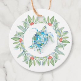 Kustkerstschildpad Waterverf Zee Bedankjes Labels