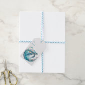 Kustkerstschildpad Waterverf Zee Cadeaulabel (Met Touw)