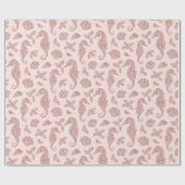 Kustkerstszeepaard Roos Gold Glitter Pink Cadeaupapier (Vlak)