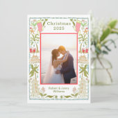 Kustkerstvakantie met Beachy Border Feestdagenkaart (Staand voorkant)