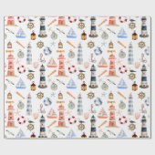 Kustkerstvuurtoren Cadeaupapier (Vlak)