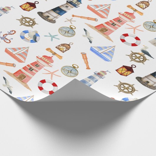 Kustkerstvuurtoren Cadeaupapier (Hoek)