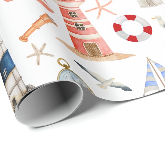 Kustkerstvuurtoren Cadeaupapier (Rol Hoek)