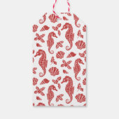 Kustkerstzeepaardje Red Glitter Cadeaulabel (Achterkant)