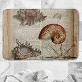 kustkever -  seashell - botanische druk badmat