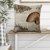 kustkever - seashell - botanische druk kussen