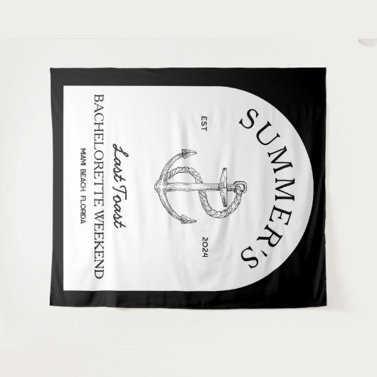 Kustklassiek Modern Elegant Zwart Bachelorette Wandkleed (Voorkant (horizontaal))