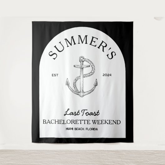 Kustklassiek Modern Elegant Zwart Bachelorette Wandkleed (Voorkant)