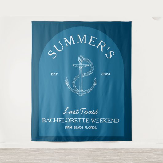 Kustklassiek moderne marine bachelorette banner wandkleed (Voorkant)