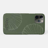 Kustkleindochter olijfgroene schelp Case-Mate iPhone case (Achterkant (horizontaal))