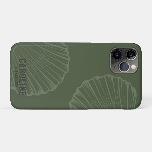 Kustkleindochter olijfgroene schelp Case-Mate iPhone case (Achterkant (horizontaal))