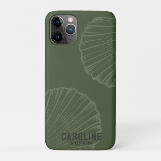 Kustkleindochter olijfgroene schelp Case-Mate iPhone case (Achterkant)