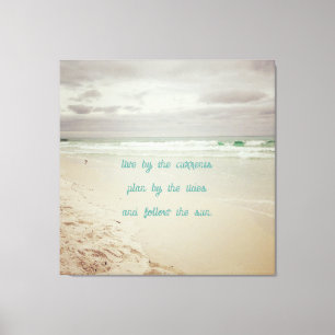 Kustkleur Strand Leven Wijsheid Canvas Afdruk