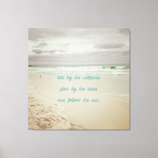Kustkleur Strand Leven Wijsheid Canvas Afdruk (Voorkant)