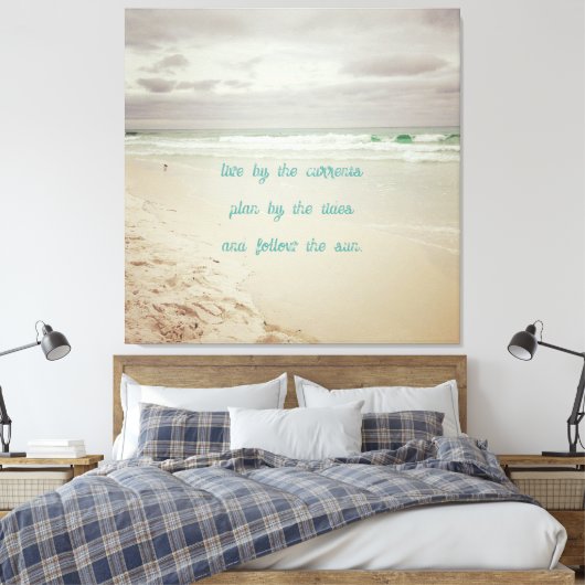 Kustkleur Strand Leven Wijsheid Canvas Afdruk (Insitu (Slaapkamer))