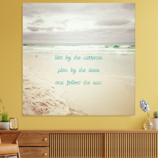Kustkleur Strand Leven Wijsheid Canvas Afdruk (Insitu (Woonkamer))