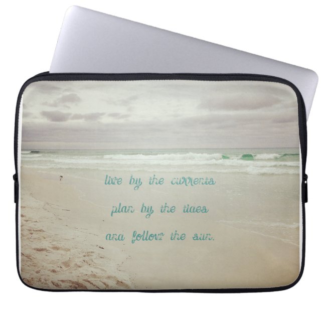 Kustkleur Strand Leven Wijsheid Laptop Sleeve (Voorkant)
