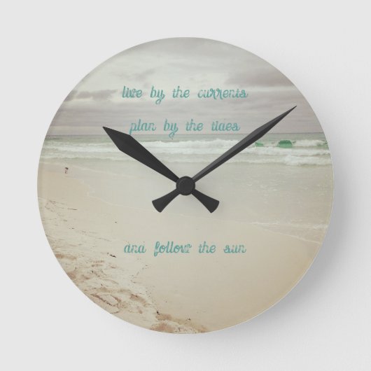 Kustkleur Strand Leven Wijsheid Ronde Klok (Voorkant)