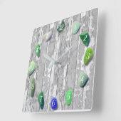 Kustkleurstof driftwood grijs groen vierkante klok (Hoek)