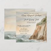 Kustklif bruiloft uitnodiging (Voorkant / Achterkant)