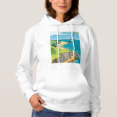 Kustklif Strand Zeilboot Hoodie (Voorkant)