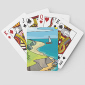 Kustklif Strand Zeilboot Pokerkaarten (Achterkant)