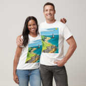 Kustklif Strand Zeilboot T-shirt (Unisex)