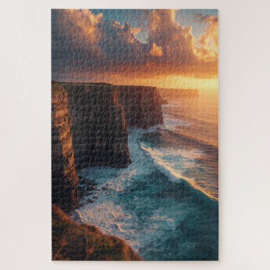 Kustklif Zonsondergang Legpuzzel (Verticaal)