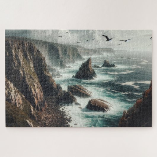 Kustkliffen - Ademende landschappelijk panorama Legpuzzel (Horizontaal)