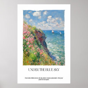 Kustkliffen Impressionistisch Zeegezicht Zeilkunst Poster