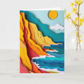 Kustkliffen Oceaansopgang Kaart (Gele Bloem)