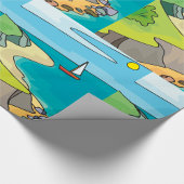 Kustklifstrand Zeilboot Cadeaupapier