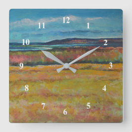 Kustklok in de kust van Sand Dune Shoreline Vierkante Klok