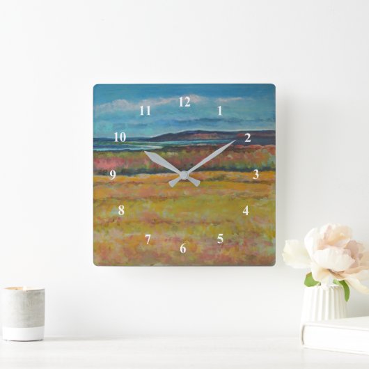 Kustklok in de kust van Sand Dune Shoreline Vierkante Klok (Huis)