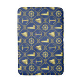 Kustknop Nautical Gold and Blue Rope Badmat (Voorkant Verticaal)