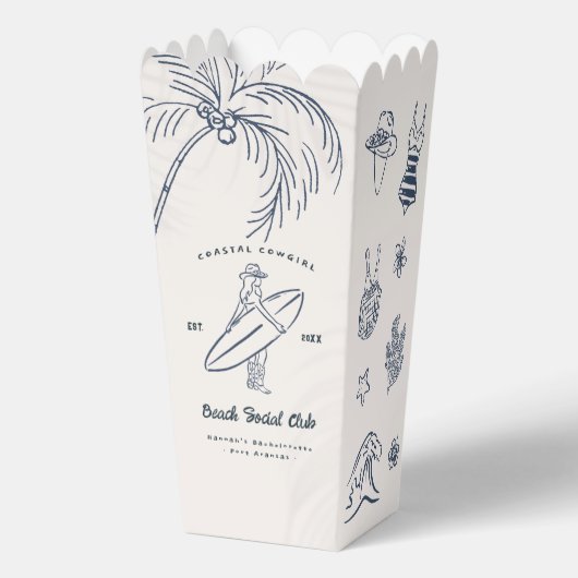 Kustkoeienmeisje Bachelorette Favor Boxes Bedankdoosjes (Achterkant)