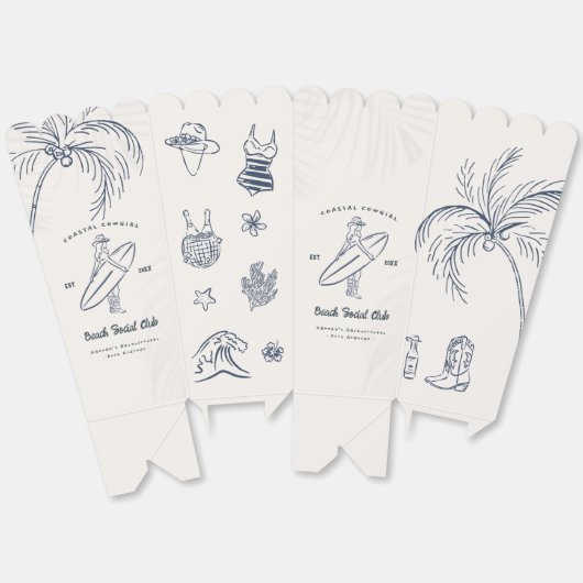 Kustkoeienmeisje Bachelorette Favor Boxes Bedankdoosjes (Ongevouwen)