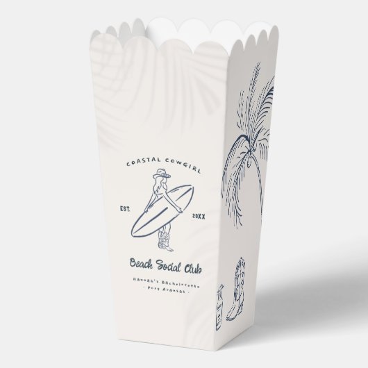 Kustkoeienmeisje Bachelorette Favor Boxes Bedankdoosjes (Voorkant)